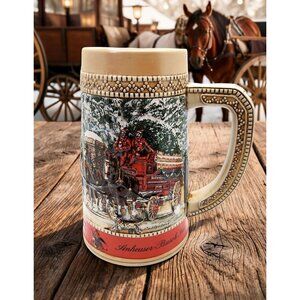 vintage 1987 anheuser bush inc c series clydesdales and wagon design beer stein